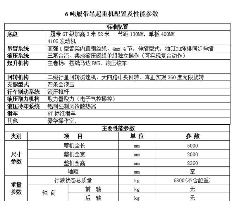 6噸履帶吊參數